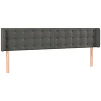 VidaXL LED Kopfteil Dunkelgrau 183x16x78/88 cm Samt