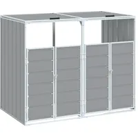 VidaXL Mülltonnenbox für 2 Tonnen Grau 144x81x113 cm Stahl