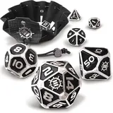enhance gaming Enhance Tabletop Collectors Edition 7pc Metal Dice Set Black