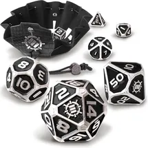 enhance gaming Enhance Tabletop Collectors Edition 7pc Metal Dice Set Black