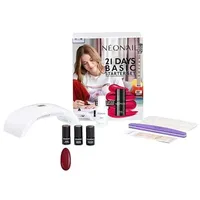 NEONAIL Starter Set 21 Days Basic - LED UV Lampe - UV Nagellack - Shellac - Maniküre Set - Top - Shellac Set Starterset mit Lampe - Sets - Nagellack Set - Farben - Base - Manicure - Nagelset