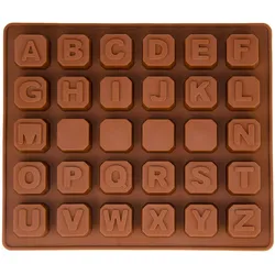 Wisefood Silikonform Alphabeth - braun 17,5x14,5x1,5cm - Silikon Form Backen, Seife & mehr - Backform