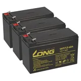 KungLong Akku kompatibel Tante Paula Scooter Elektro Roller 36V 3x 12V 7,2Ah AGM Blei