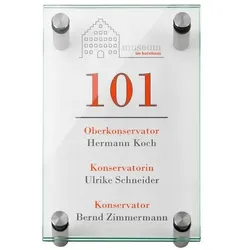 GALERIE Türschild, Format: 200x130 mm + 4 Halter i7324