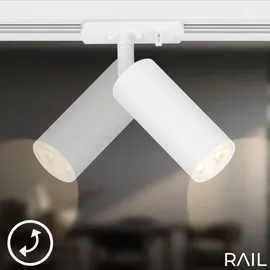 Briloner Rail Schienensystem Komplettset, 4x LED Spots, Dimmbar, Einspeisung, Weiß, 1,5 m