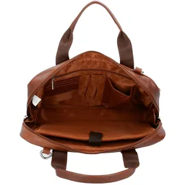 Dermata Aktentasche Leder 39 cm Laptopfach braun