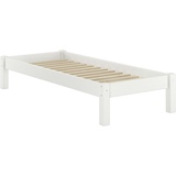 Erst-Holz Erst-Holz® Weißes Futonbett ohne Kopfteil Kiefer massiv 90x200, mit Rollrost aus Federleisten 60.35-09WFL