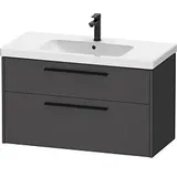 Duravit D-Code Waschtischunterschrank DC46730BD490000 ,Griff Diamantschwarz, Graphit Matt, Wandhängend, Schubkästen 2, 984x555x460 mm