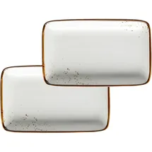 Mäser Servierplatten-Set Pintar, Braun, Beige, Keramik, 2-teilig, rechteckig, 21x3x13 cm, Tischkultur & Servieren, Servierplatten