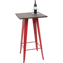 Mendler Stehtisch HWC-A73 inkl. Holz-Tischplatte, Bistrotisch Bartisch, Metall Industriedesign 107x60x60cm ~ rot