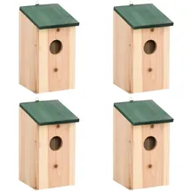 deluke DELUKE® Vogelhaus zum Aufhängen 4er Set Nistkasten für Wildvögel Vogelvilla aus Holz Baumvogelhaus Holz-Vogelhaus