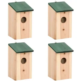 deluke DELUKE® Vogelhaus zum Aufhängen 4er Set Nistkasten für Wildvögel Vogelvilla aus Holz Baumvogelhaus Holz-Vogelhaus