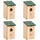 deluke DELUKE® Vogelhaus zum Aufhängen 4er Set Nistkasten für Wildvögel Vogelvilla aus Holz Baumvogelhaus Holz-Vogelhaus