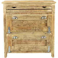 Dynamic24 Schuhschrank Frigo Mangoholz Schuhkommode Schuhablage Schuhregal Schuhkipper