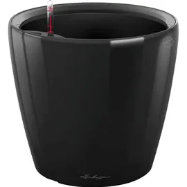 LECHUZA Classico LS 28 Komplettset Ø 28 x 26 cm schwarz hochglanz