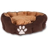 Home4Living Hundekorb Hundebett braun 62x52cm Hundekissen Hundekörbchen, herausnehmbares Kissen braun