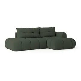 masseno Ecksofa Polyester mit Schlaffunktion L-Form Grün
