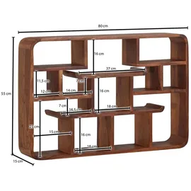Wohnling Wandregal 80 x 15 x 55 cm Rosenholz