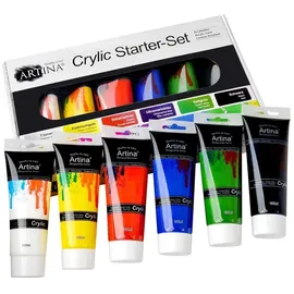 Artina Acrylfarbe Set 6 720 ml Weiß/Mehrfarbig