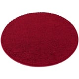 NOPEXTO Rund Badematte,rutschfest Badteppich,aus Chenille Saugfähig Badezimmerteppich Weich Maschinenwaschbar Badvorleger (Rund 70cm,Rot)