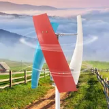 HarBin-Star 400W Windgenerator, 12V Wendel Windkraftanlage Power-Turbine, Vertikal 3-Klinge Vertikale Windgenerator, Windrad Windturbine Windkraftanlage mit Regler (Weiß, Rot, Blau)