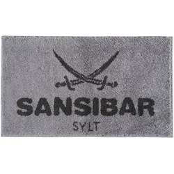 SANSIBAR Sylt Hoch-Flor Badteppich  Sansibar , silber , Synthetik , Maße (cm): B: 60