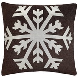 Casa Colori Bettwäsche Deko Kissen Weihnachtskissen mit Schneeflocke Motiv 50x50 cm, Polyester, 1 teilig, Deko Kissen Weihnachtskissen mit Schneeflocke 50x50 cm in versch. Farben braun