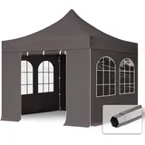 TOOLPORT Faltpavillon 3 x 3 m inkl. Seitenteile dunkelgrau 582563