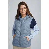 fransa FRBAPADDING Damen Weste Steppweste Outdoor Weste Kapuze mit Gummizug Normale Länge Reißverschluss-Taschen Enger Schnitt, Größe:XL, Farbe:Infinity (174015) - XL