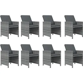 vidaXL Garten-Essgruppe 9-tlg. Grau