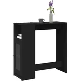 vidaXL Bartisch mit Regal Schwarz 101x40x103,5 cm Holzwerkstoff