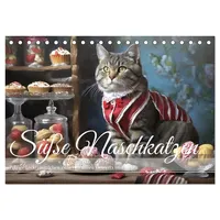 Calvendo Süße Naschkatzen - Pelzige Leckermäulchen zwischen süßen Desserts