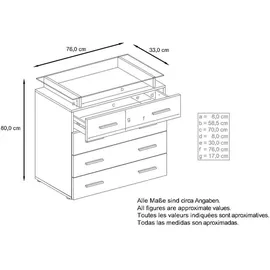 Vladon Pavos V2 76 x 81 x 35 cm Weiß matt/Weiß Hochglanz