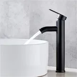 Mattschwarzer Wasserhahn, Kupfer, Einhebel-Waschtischmischer, Badezimmer, matt, Heiß- und Kaltwasser-Wasserhahn, Waschbecken. Elegante Armaturen und