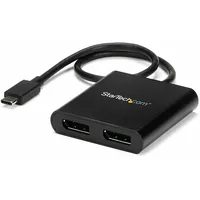 Startech StarTech.com USB-C auf Dual DisplayPort 1.2 Adapter, USB-C Multi-Monitor MST Hub, Dual 4K 30Hz/1080p 60Hz DP Laptop Display Extender - Splitter, extra langes integ. Kabel, nur Windows (MSTCDP122DP)