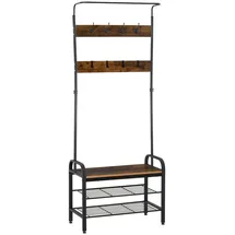 Homcom Garderobenständer 72 x 34 x 185 cm Schwarz