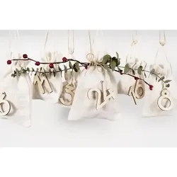 folia Adventskalender-Holzzahlen natur
