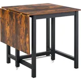 HOMCOM Esstisch ausziehbar, Klappbar Küchentisch mit Rollen, Klapptisch aus Metall, bis 20 kg belastbar, für Küche, Esszimmer, 118 x 70 x 76,5 cm, Braun   Aosom