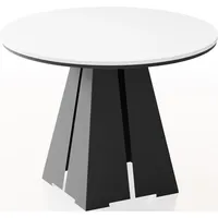 WFL GROUP Esstisch Weiß Holzwerkstoff, Rund,Rund, 100x76x100 cm Esszimmer