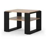Vicco Couchtisch Helm, Eiche Schwarz 65.6 x 46,2 cm mit Ablage