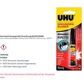 UHU Sekundenkleber blitzschnell Pipette 3 g
