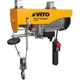 VITO elektrische Seilwinde 1000W | 250/500kg | Seilhebezug inkl. Fernbedienung 1,5m Kabellänge | Seilzug elektrisch, Notfalltaste, automatische Bremse & Endabschaltung inkl. 12m Drahtseil - VIGE1000