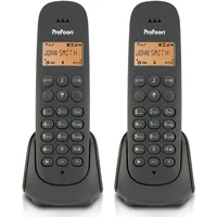 Profoon PDX620 - DECT-Telefon mit 2 Mobilteilen, Schwarz