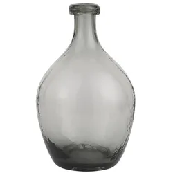 Bauchige Glasvase grau mundgeblasen Höhe 28 cm, Ø 17 cm