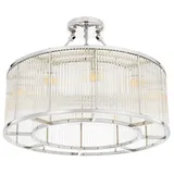 Casa Padrino Deckenleuchte Silber Ø 80 x H. 61 cm - Luxus Wohnzimmer Deckenlampe