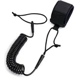 Abahub SUP Leash Coil, Sup Zubehör, Surfboardleash Board Sup Sicherheitsleine, 10ft 5 mm Leash für Erwachsene Schwarz