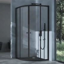 SoGood doporro Duschkabine Duschabtrennung Viertelkreis BxTxH 80x80x190 cm Klarglas ESG-Sicherheitsglas mit Nano-Beschichtung Ravenna32K