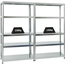 Proregal Lagerregal Metall 180x100x40 cm Silber