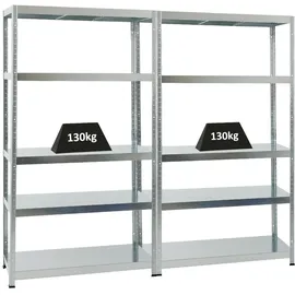 Proregal Lagerregal Metall 180x100x40 cm Silber