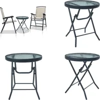 vidaXL 3 tlg. Bistro Set Cremeweiß Stahl - Bistroset - Bistrosets - Balkonset - Balkonsets - Creme